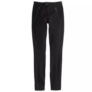 J. Crew Vintage Pixie Pants Ponte Stretch Black Skinny Zippered Pockets 0